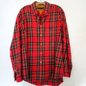Tommy Hilfiger Button Down Shirt Plaid Long Sleeve Winter - M